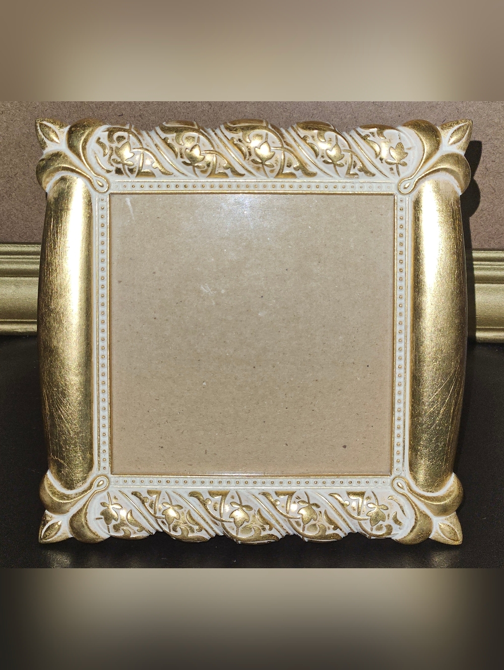 Vintage Burnes of Boston Ornate Gold and Cream Decorative Picture Frame